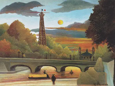 Seine and Eiffel Tower in the Sunset Henri Rousseau